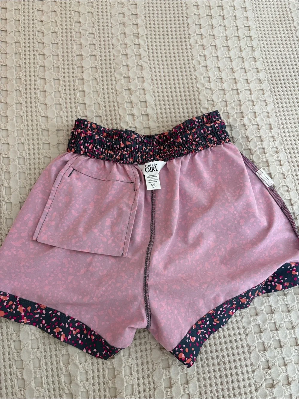 Athleta Girl Girls’ Dark Grey Colorful Confetti Athletic Shorts